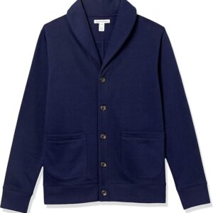 Men's Long-Sleeve Fleece Shawl-Collar Cardigan